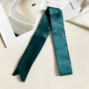 Elegant Teal Satin Hair Scarf - Women Accessories approx 35”
